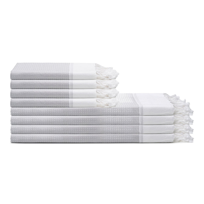 Ensemble de serviettes en coton Pria, Gris clair