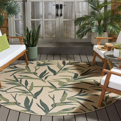 Tapis d'intérieur / extérieur à motif floral Lueck