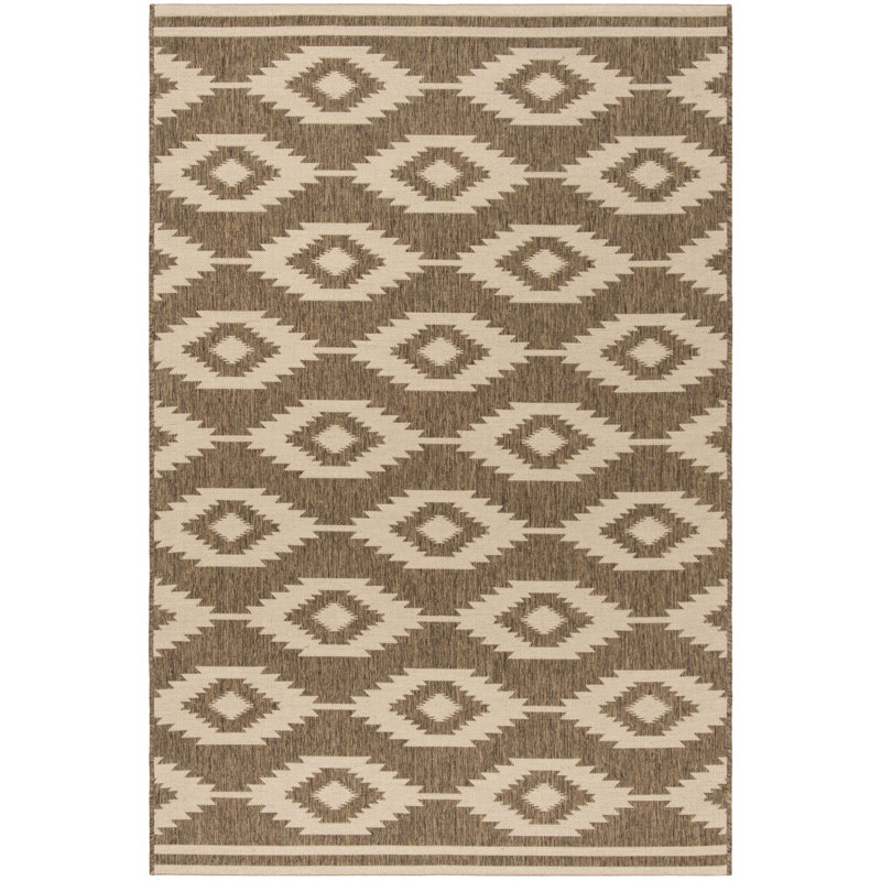Lollar Geometric Indoor/Outdoor Area Rug, Rectangle 5'3" x 7'6"