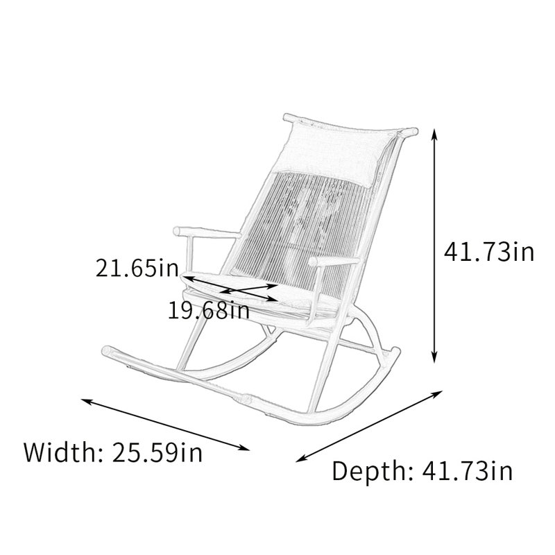 Chaise berçante ergonomique Delanei, Brun