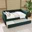Lit de jour simple capitonné en velours capitonné avec couchette, vert
