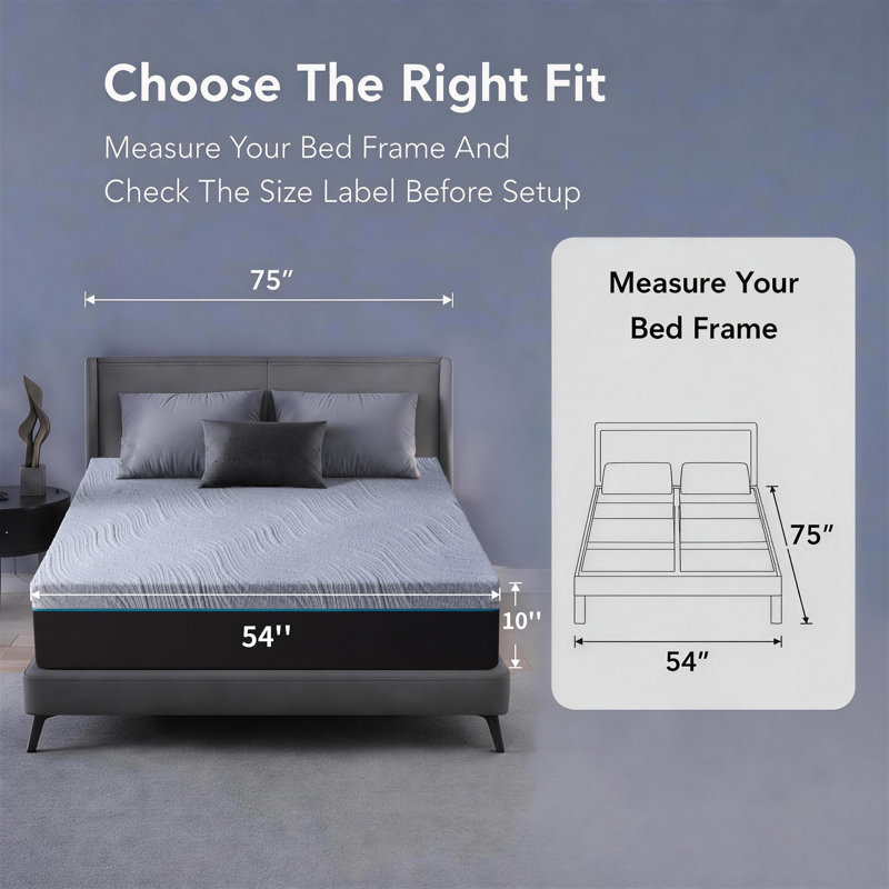 Très grand matelas en mousse de 14 po avec confort en mousse équilibrée et soutien fiable pour un sommeil réparateur, 14"