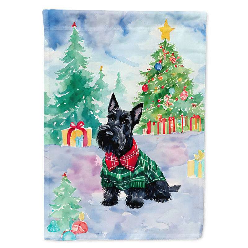 Polyester double face Noël, H 15,5 po x l 11,25 po
