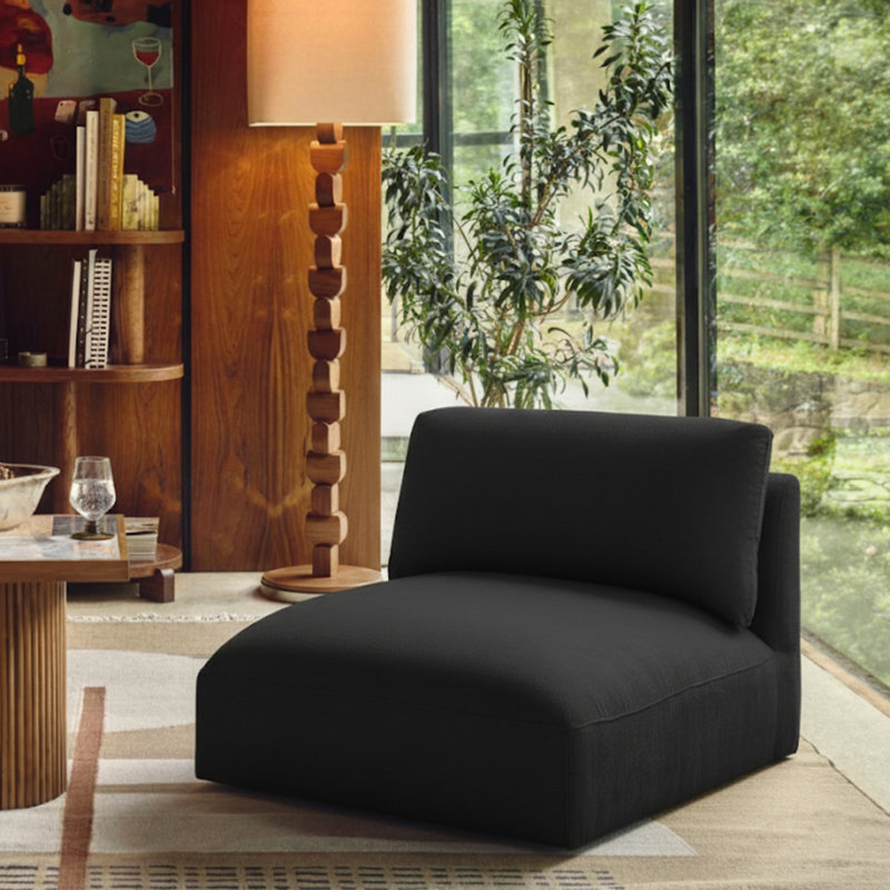 Fauteuil l 38 po, Tissu noir