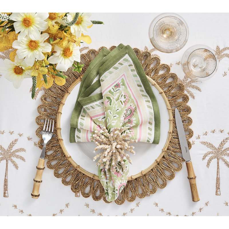 Mira Napkin, Green/Pink