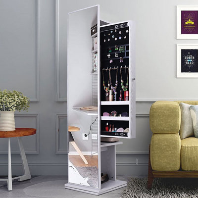 Armoire pour bijoux avec miroir autoportante