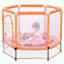 Trampoline pour tout-petits de 55 po avec filet de sécurité et balles, mini trampoline intérieur / extérieur pour enfants-124620357