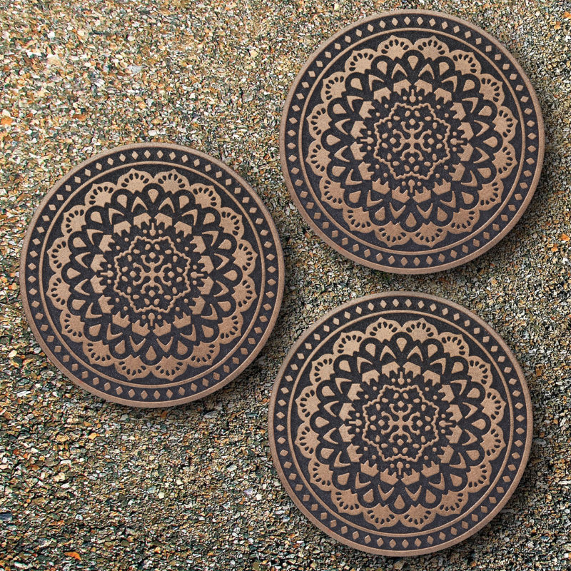 Mandala Rubber 3 Piece Stepping Stone Set