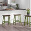 Tabouret de comptoir Satori, vert rustique et noyer-1450399869