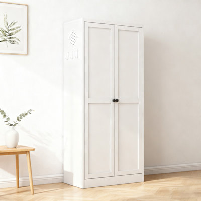 61" White Metal Pantry Cabinet With 110Lb Capacity Shelves, Heavy-Duty Freestanding Kitchen Storage Organizer With Tool-Free Assembly For Kitchen, Pantry & Living Room