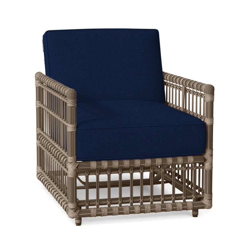 Newport Woven Spring Lounge - Burlap, Welt, Indigo Velvet, Newport #66 Burlap