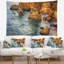 Tapisserie «Seashore Golden Rocks and Beach at Algarve»-28509065