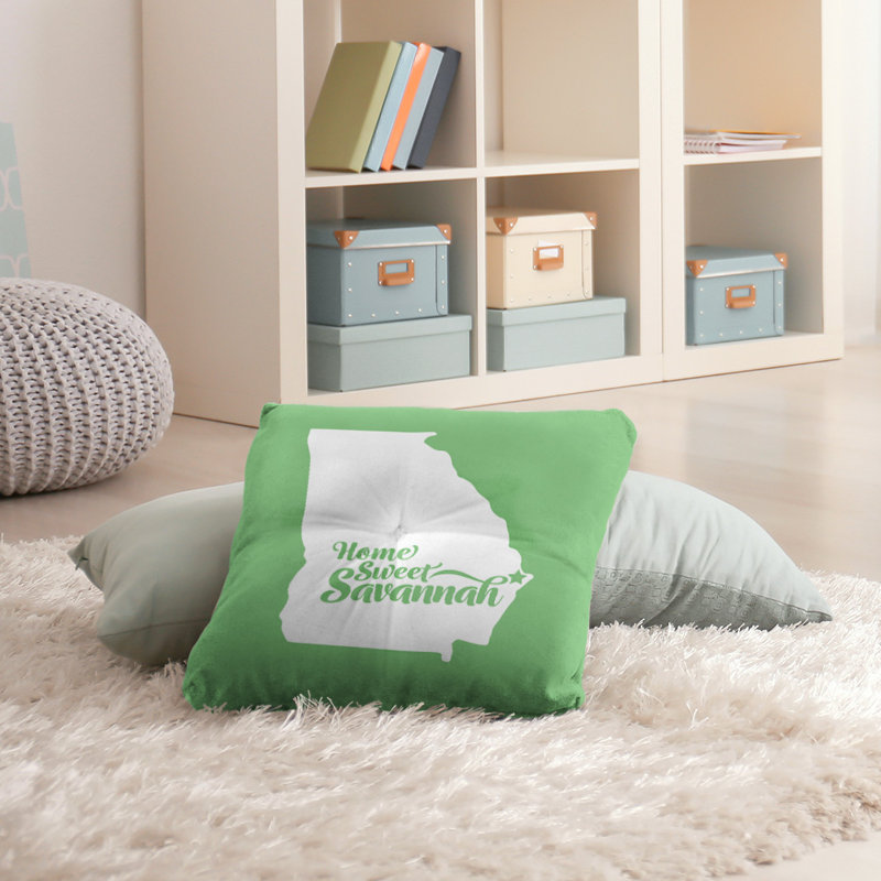 Reversible Throw Pillow, 36" H x 36" W, Savannah/Georgia, Green