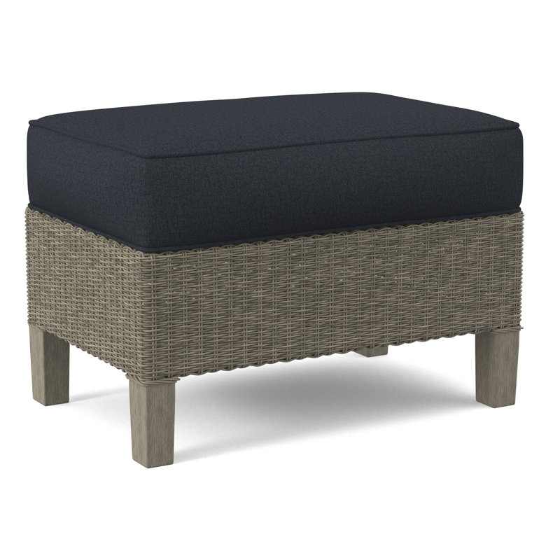 Gibraltar Ottoman, Stone Hearth, White Performance Fabric; 0851-94