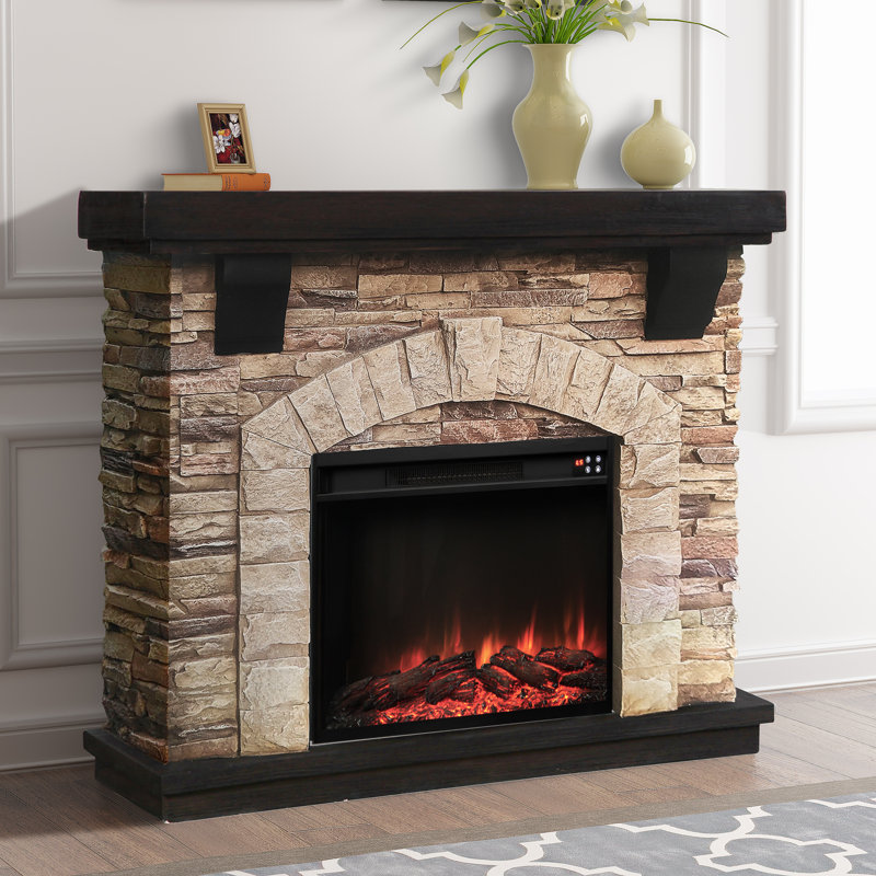 Merriam 45.25'' W Electric Fireplace & Mantel Package with 5100 BTU, Gold