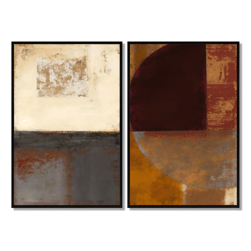 Art mural sur toile moderne chocolat brun, 36" H x 48" W, Framed Print without Mat, Black