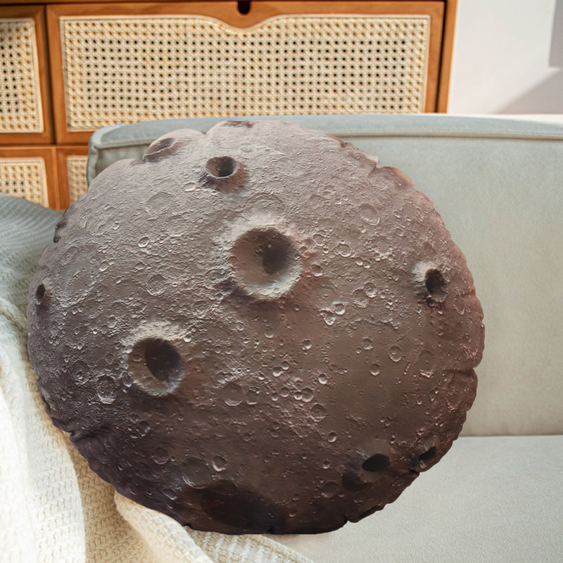 Abstract Brown Circular Cushion, 25cm H x 25cm W