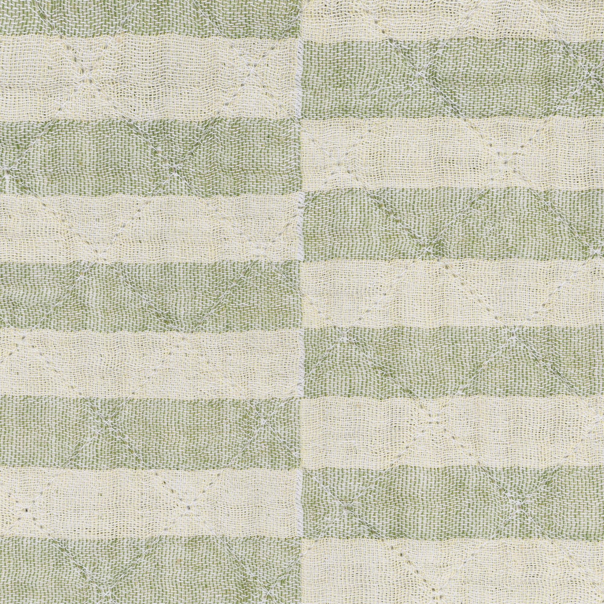 Stripe Quilted Muslin Changing Pad Cover, Moss