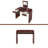 Classic Wood Vanity Desk With Flip Mirror, 3-In-1 Dressing Table With 2 Drawers And Storage Space For Bedroom-1202169293