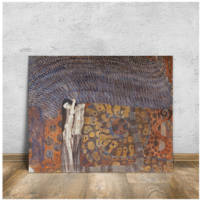 Beethoven Frieze The Hostile Powers Panneau 6 court mur Klimt en bois massif, reproductions d'art classique du monde, art mural pour la décoration intérieure