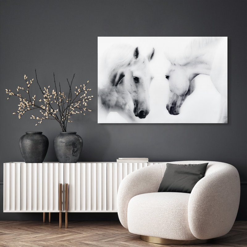 «White Horse» - impression murale inversée en verre