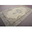 Grand tapis rétro en laine beige Oushak pour le salon avec un design turc bohème