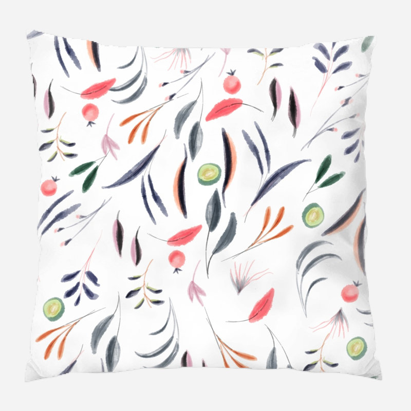 Floral Reversible Throw Pillow, Microsuede, Indoor