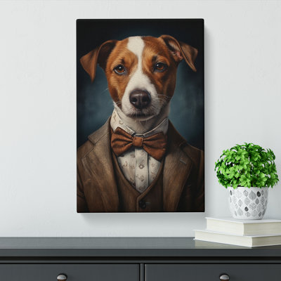 Jack Russell In A Suit Painting No.4 - Wrapped Canvas
