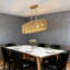 Lustre en rotin 5 lumières avec cadre doré réglable, luminaire suspendu pour îlot de cuisine pour salle à manger, salon, bar et restaurant