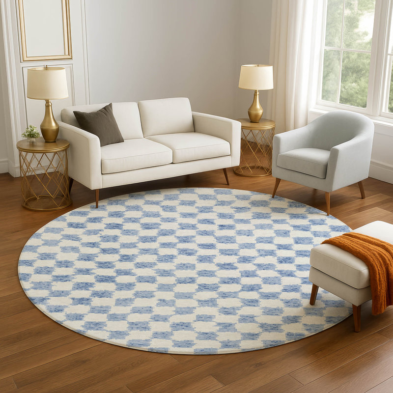 Premium Machine Washable Millbrook AMF1958 Geometric Rug, Round 8'