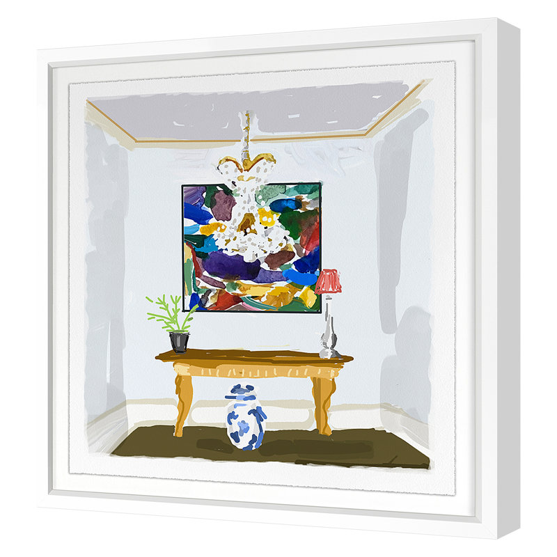 Shimmer Print by Dana Gibson, 40" H x 38" W x 1.25" D, White