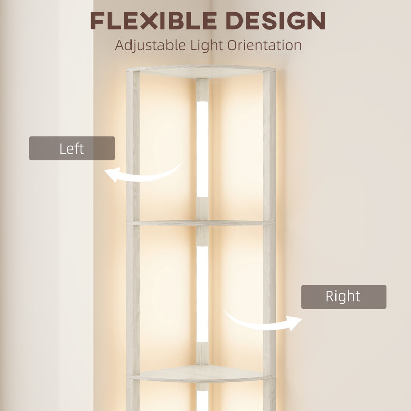 163.5cm Veneered LED Column Floor Lamp