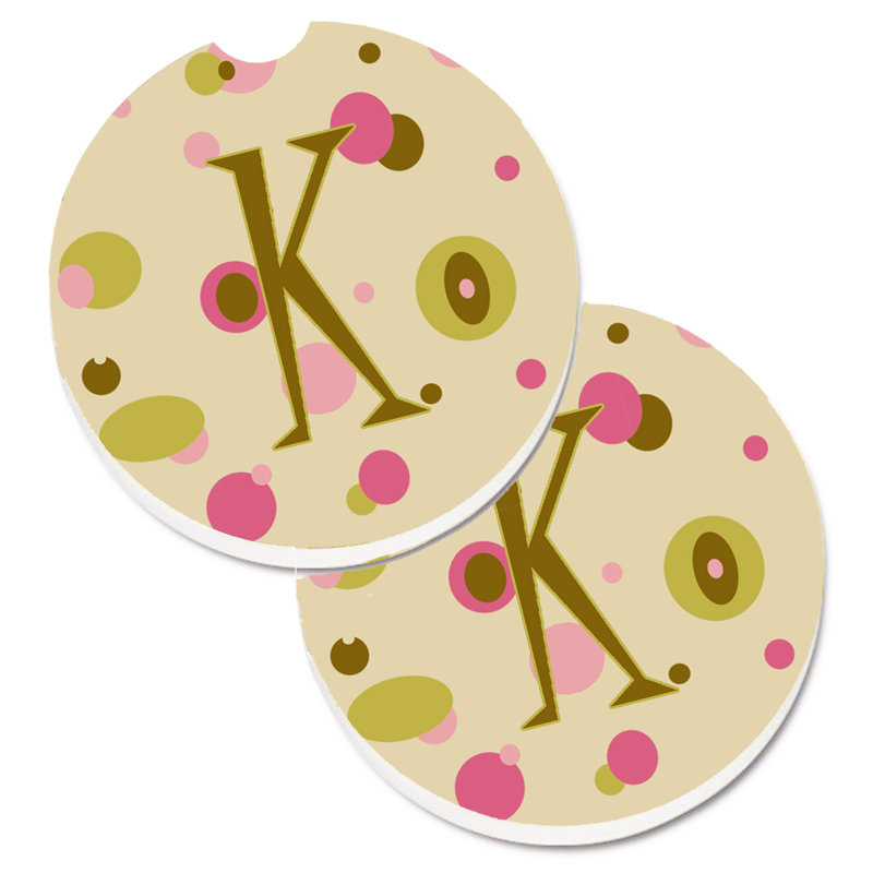 Sous-verre Initiale Monogram, K, Brun clair