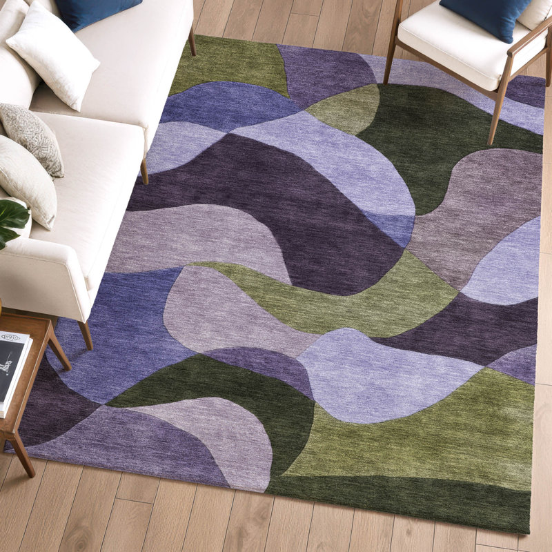 Premium Machine Washable Mayfield AMF2141 abstract Rug, 9' x 12', Purple