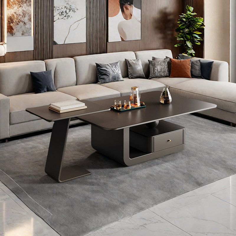 Ensemble de tables basses avec tiroir Minimalisme, Noir, H 16,53 po x L 23,62 po x l 47,24 po, Black