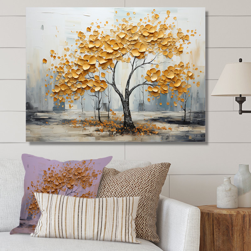 «Golden Elegance Maple Tree I», reproduction sur toile, H 30 po x l 40 po x P 1,5 po, Toile tendue