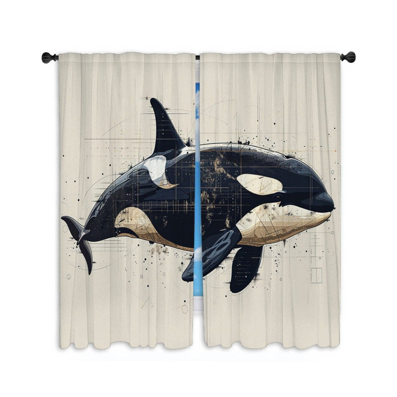 Paire de rideaux obscurcissant en polyester Windmill Landscape, L 40 po x L 63 po