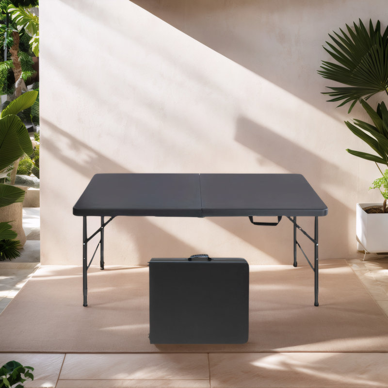 Table de camping pliable 4 pi - Support de table pliable d'intérieur et d'extérieur portable 135 kg, noir