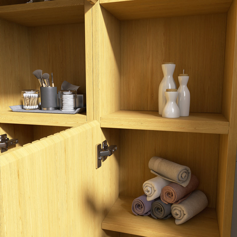 Armoire murale de salle de bain l 41 po x H 59 po, armoire de rangement étroite avec porte et tablettes