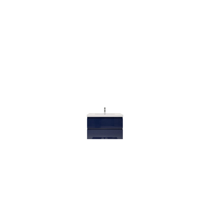 Base de meuble-lavabo simple 36 po fixée au mur seulement, Bleu nuit