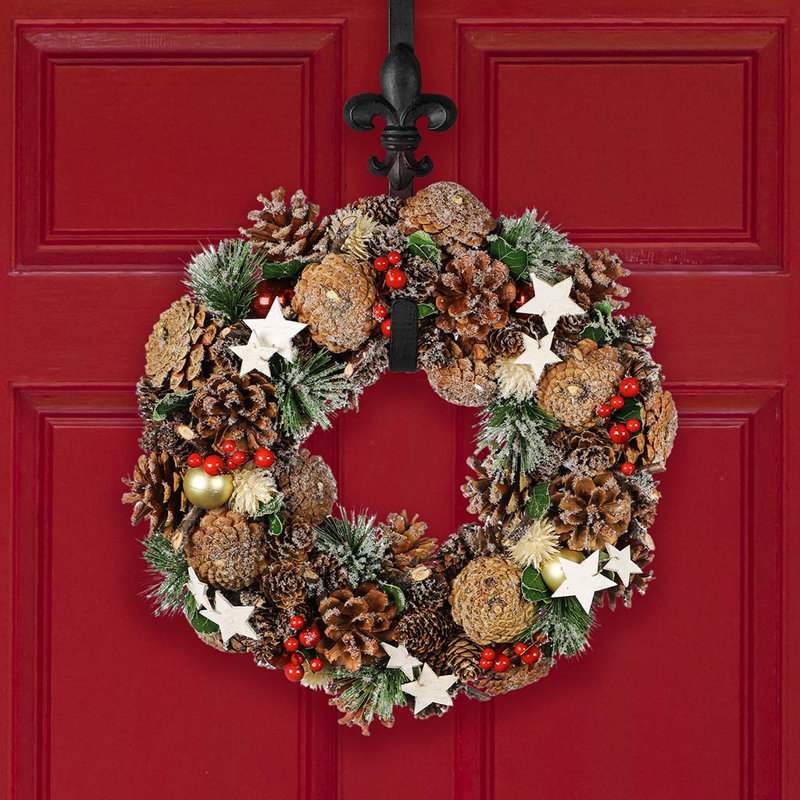 Handcrafted Faux Pinecones 34cm Wreath