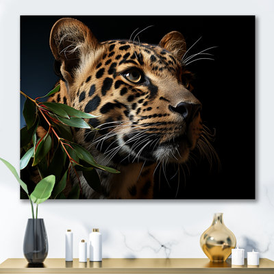 Leopard Canvas Wall Art, Wildlife Jungle Animal Print - Leopard Glimpse Of Shadows