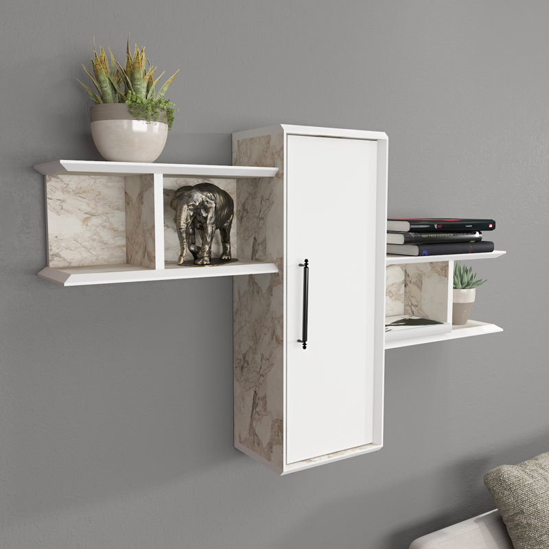Ensemble de tablettes 4 pièces Bernhardin, Marbre d'Éphèse / blanc
