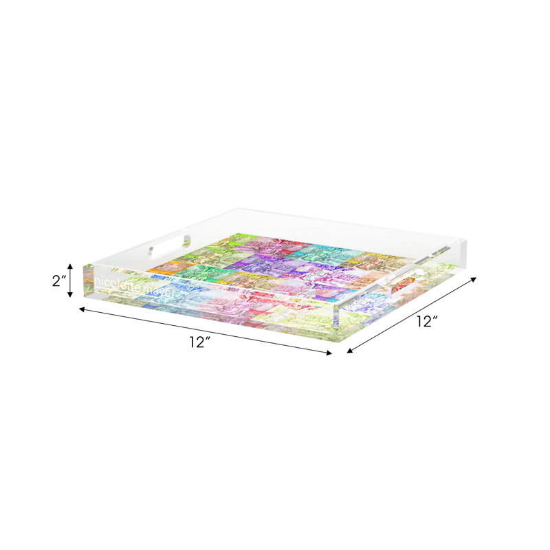 In the Woods Acrylic Square Decorative Tray, 12"W x 12"D x 2"H