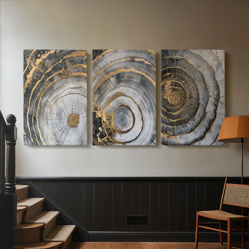 ABSTRACT Series CCLX III - Toile tendue sur mesure - 3 pièces, H 27 po x l 54 po
