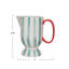 1 Quart Hand-Painted Stoneware Footed Pitcher With Stripes
