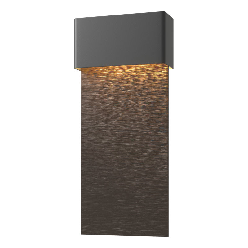 Stratum Integrated LED Outdoor Flush Mount, Coastal Black, Coastal Oil Rubbed Bronze, 21.8" H x 9.5" W x 3.7" D
