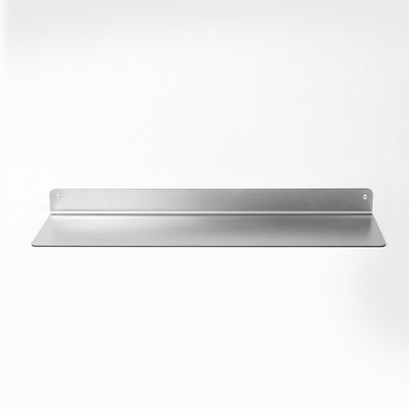 Tablette flottante en métal, H 2 po x L 48 po x P 8 po, Stainless Steel