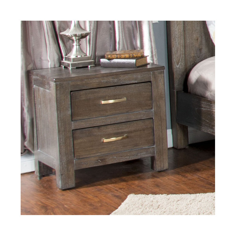 Commode double à 2 tiroirs Jayme, Brun