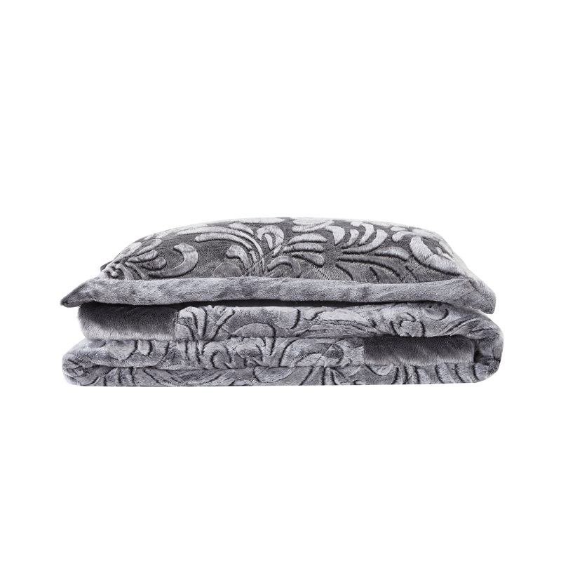 Whitt Polyester Bedspread with Pillow Shams, 225 x 250cm Bedspread + 2 Pillow Shams, Grey